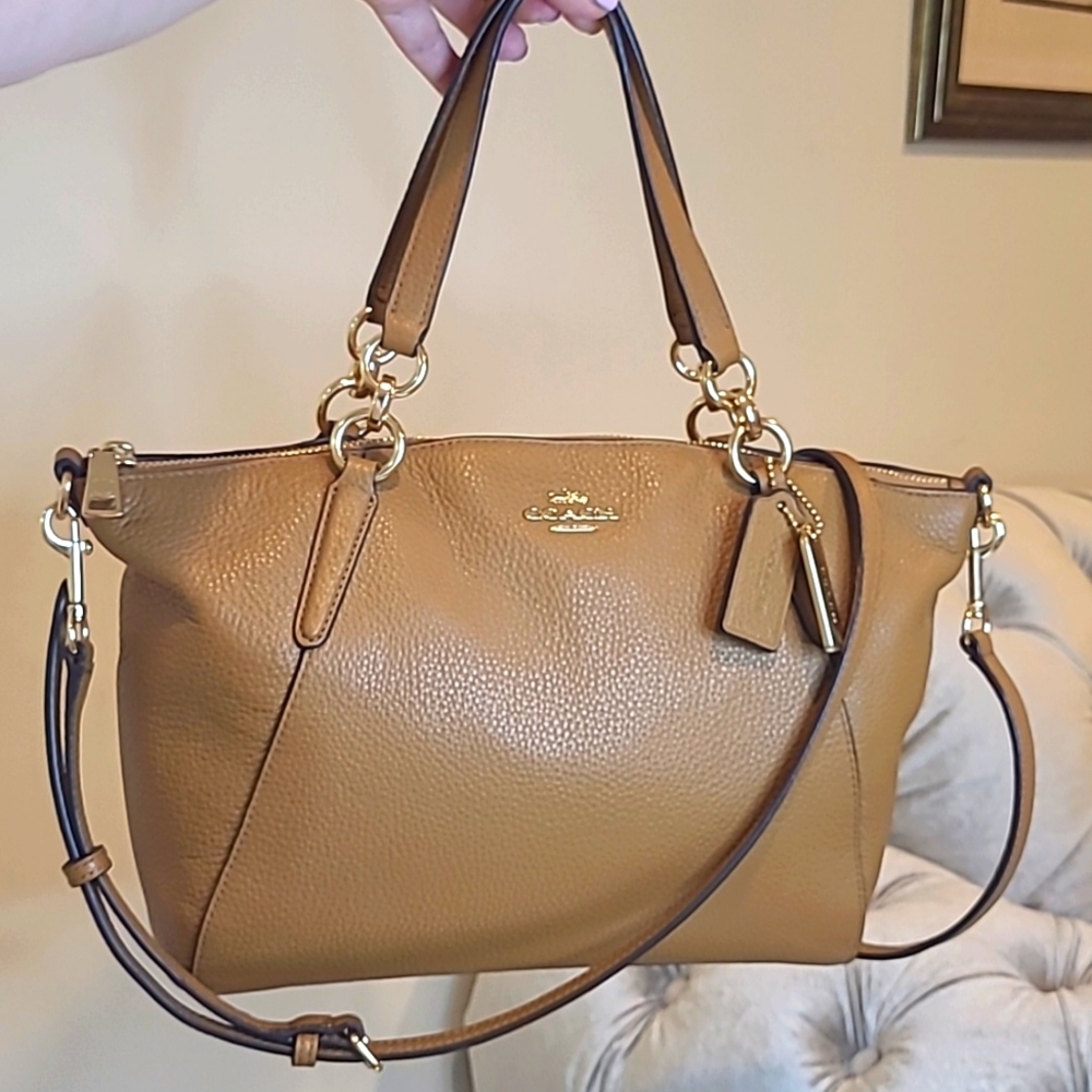 Coach Mini Kelsey Satchel Handbag Tan